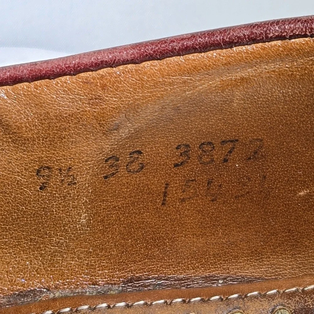 Allen Edmonds Presidio Dress Shoes Mens Size 9.5 Burgundy Red‎ Leather Loafer